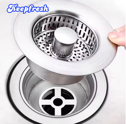 3-in-1 Stainless Steel Sink Drain Strainer