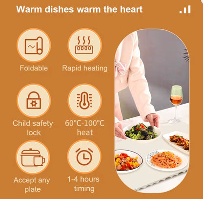 Smart Folding Electric Food Warming Mat Portable Warming